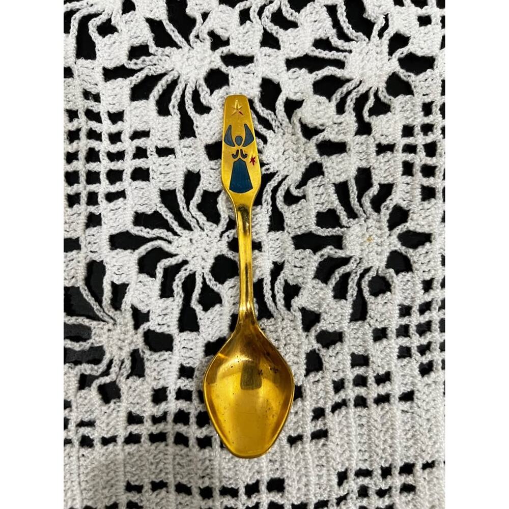 ✨🥄 Vintage Gold Toned Decorative Spoon 1967 Denmark 🥄✨